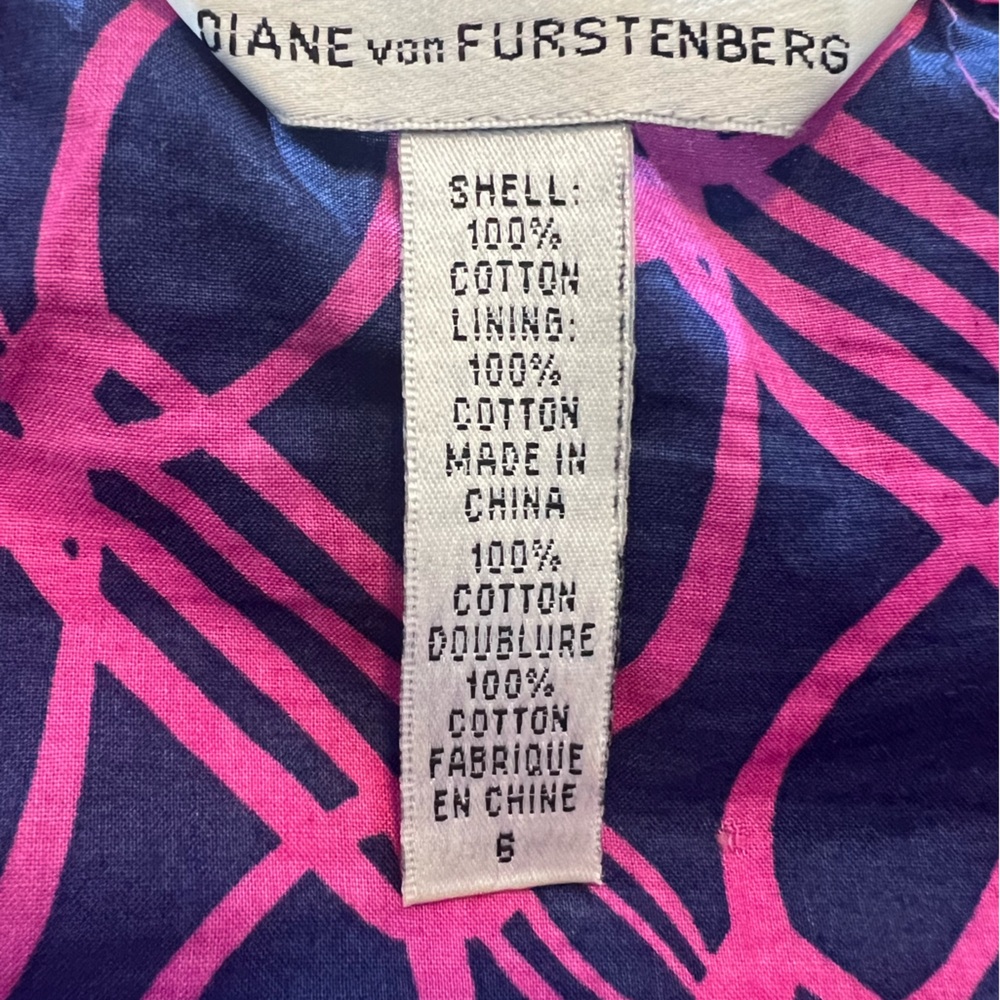 Women’s Vintage Diane Von Furstenberg Blue/pink Sleeveless Dress - Picture 3 of 5